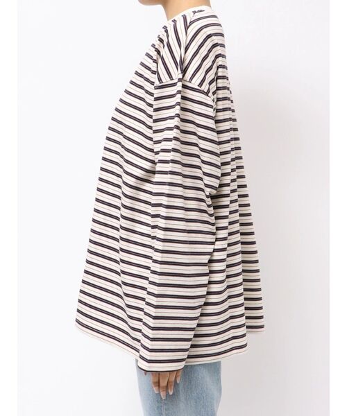 Ungrid（アングリッド）の「マルチボーダーロングスリーブTee（Tシャツ/カットソー・レディース・グリーン/チャコールグレー/オフホワイト・FREE）」の15枚目の写真