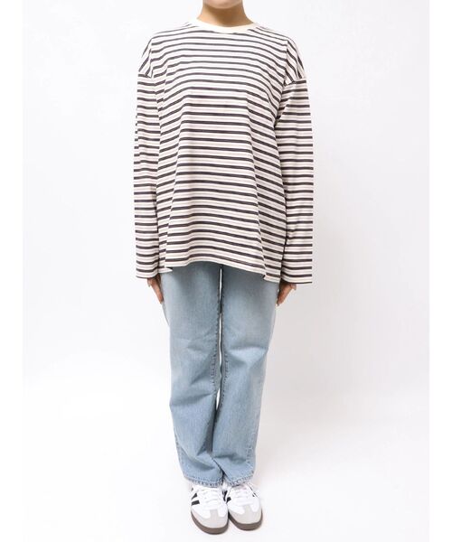 Ungrid（アングリッド）の「マルチボーダーロングスリーブTee（Tシャツ/カットソー・レディース・グリーン/チャコールグレー/オフホワイト・FREE）」の21枚目の写真