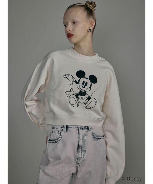 Disney（ディズニー）の「【ミッキーマウス】フロッキーデザインスウェット（スウェット・レディース・アイボリー/グレー・FREE）」の9枚目の写真