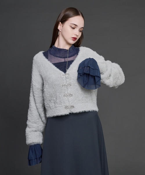 Ellno de Mavie(エルノデメヴィ)の「ソデシアーフリルアソートトップス(Tシャツ/カットソー・レディース・ブラック/ブルー/ボルドー/ブラック系その他・FREE)」の20枚目の写真