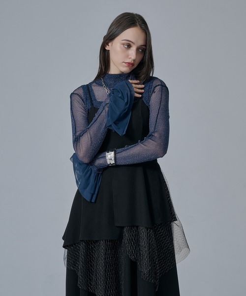 Ellno de Mavie(エルノデメヴィ)の「ソデシアーフリルアソートトップス(Tシャツ/カットソー・レディース・ブラック/ブルー/ボルドー/ブラック系その他・FREE)」の22枚目の写真