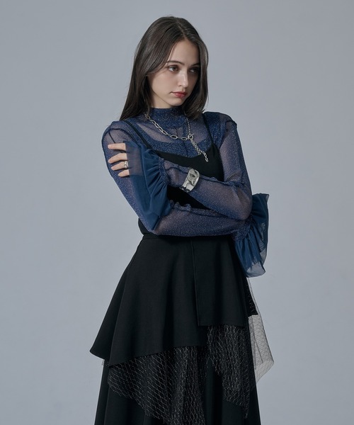 Ellno de Mavie(エルノデメヴィ)の「ソデシアーフリルアソートトップス(Tシャツ/カットソー・レディース・ブラック/ブルー/ボルドー/ブラック系その他・FREE)」の21枚目の写真