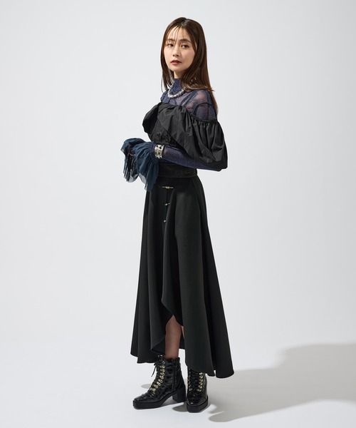 Ellno de Mavie（エルノデメヴィ）の「ソデフリルラメシアートップス（Tシャツ/カットソー・レディース・ブラック/ブルー・FREE）」の8枚目の写真