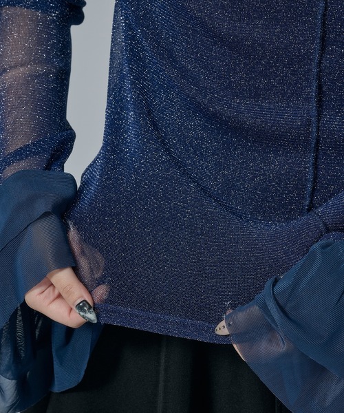 Ellno de Mavie(エルノデメヴィ)の「ソデシアーフリルアソートトップス(Tシャツ/カットソー・レディース・ブラック/ブルー/ボルドー/ブラック系その他・FREE)」の17枚目の写真