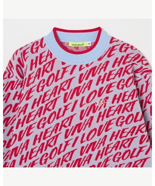 VIVA HEART（ビバハート）の「【VIVA　HEART/GOLF】 フラッシュロゴ総柄ニットプルオーバー（ニット/セーター・レディース・ピンク・38/42）」の5枚目の写真