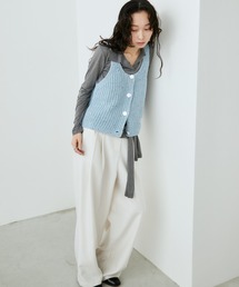 Aunt Marie's | メタルボタンミックスニットベスト【アンサンブル対応可能】(ベスト)