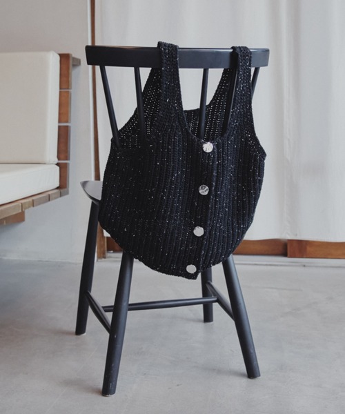 Aunt Marie's（アントマリーズ）の「メタルボタンミックスニットベスト【アンサンブル対応可能】（ベスト・レディース・ブルー/ブラック/アイボリー・FREE）」の22枚目の写真