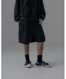 ANGLAN | Heavyweight Washed Sweat Shorts - Black(スウェットパンツ)