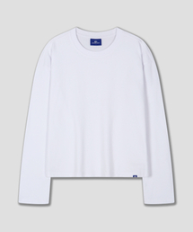 ドルフィンルーズクロップ長袖Tシャツホワイト