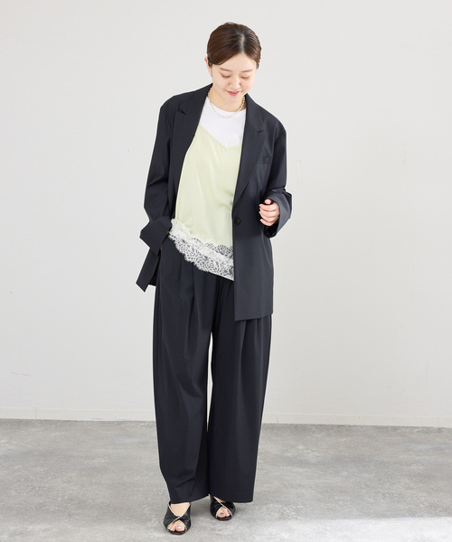 IENA（イエナ）の「《セットアップ対応可》エアリーライトコクーンパンツ（その他パンツ・レディース・ネイビー/ブラウン・36/34/38）」の4枚目の写真