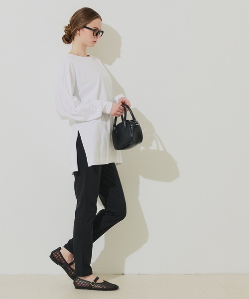 coca（coca）（コカ）の「ドルマンカットソーチュニック（チュニック・レディース・ホワイト/チャコール・L/M/S）」の7枚目の写真