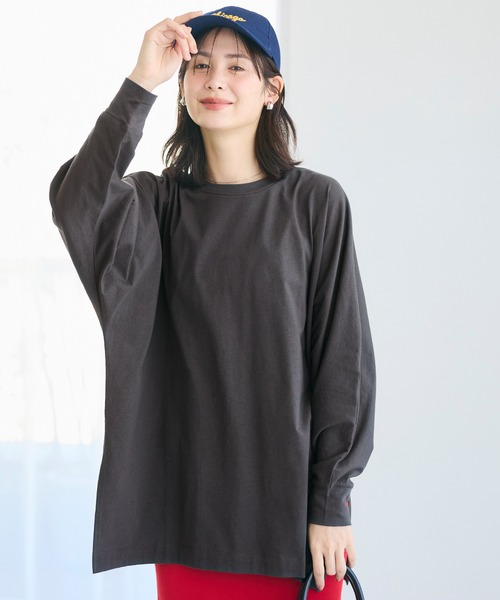 coca（coca）（コカ）の「ドルマンカットソーチュニック（チュニック・レディース・ホワイト/チャコール・L/M/S）」の9枚目の写真