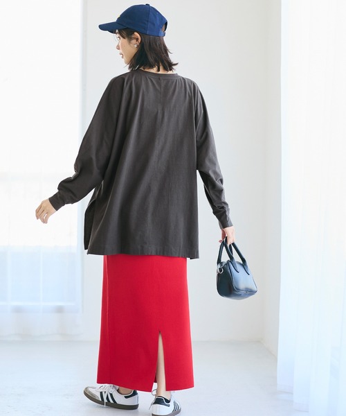 coca（coca）（コカ）の「ドルマンカットソーチュニック（チュニック・レディース・ホワイト/チャコール・L/M/S）」の10枚目の写真