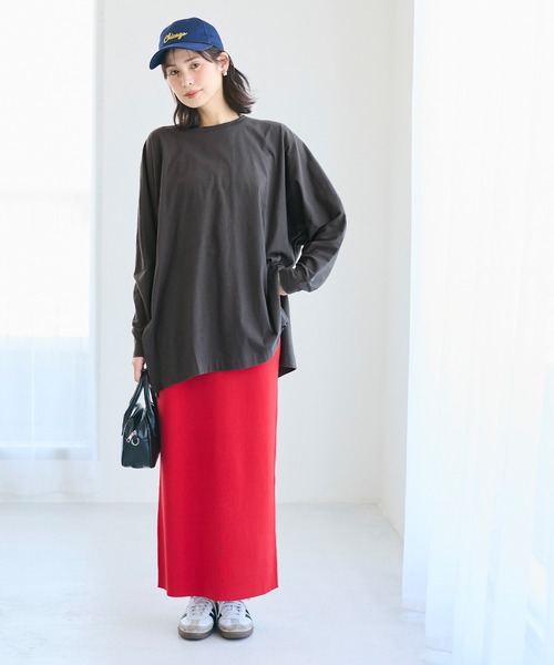 coca（coca）（コカ）の「ドルマンカットソーチュニック（チュニック・レディース・ホワイト/チャコール・L/M/S）」の12枚目の写真