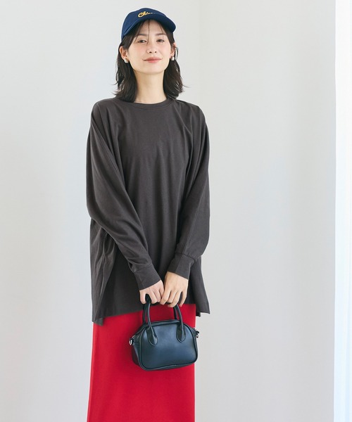 coca（coca）（コカ）の「ドルマンカットソーチュニック（チュニック・レディース・ホワイト/チャコール・L/M/S）」の14枚目の写真