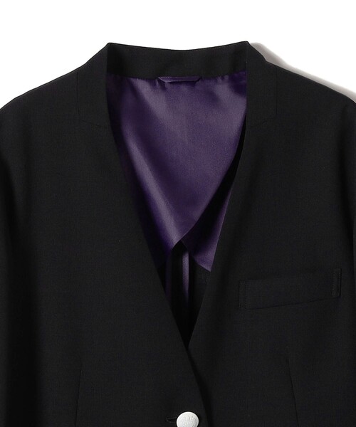 SHIPS Primary Navy Label:カラー レス ジャケット（ノーカラー