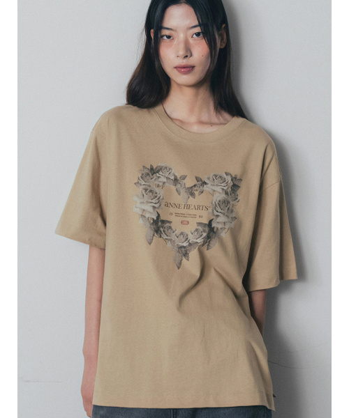 ANNEHEARTS(アンハーツ)の「ハートブームグラフィック半袖Tシャツベージュ(Tシャツ/カットソー・レディース・その他・FREE)」の2枚目の写真