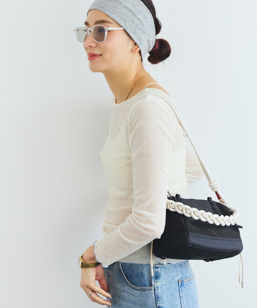 Topologie(トポロジー)の「Topologie/トポロジー Boston Bag Small ボストン バッグ スモール(ショルダーバッグ・メンズ・ベージュ/ブラック・ONE SIZE)」の6枚目の写真