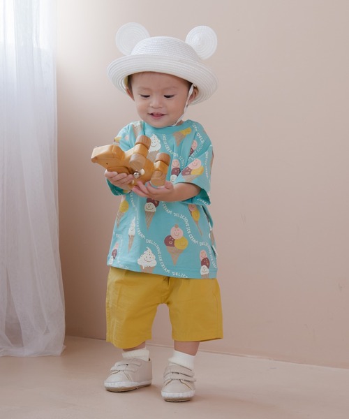 MAKE YOUR DAY（メイクユアデイ）の「デリシャスアイス総柄半袖Tシャツ■80～140cm（Tシャツ/カットソー・キッズ・ピンク/グリーン・140/130/120/110/100/90/80）」の9枚目の写真