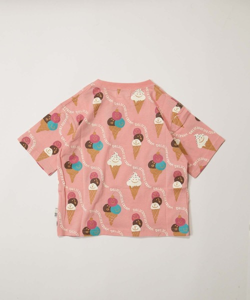 MAKE YOUR DAY（メイクユアデイ）の「デリシャスアイス総柄半袖Tシャツ■80～140cm（Tシャツ/カットソー・キッズ・ピンク/グリーン・140/130/120/110/100/90/80）」の5枚目の写真