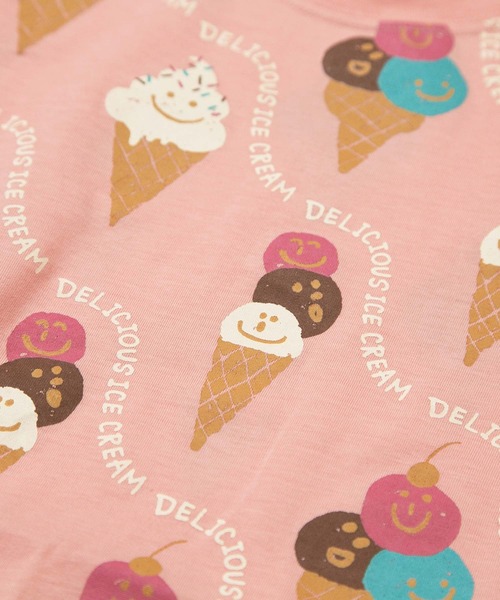 MAKE YOUR DAY（メイクユアデイ）の「デリシャスアイス総柄半袖Tシャツ■80～140cm（Tシャツ/カットソー・キッズ・ピンク/グリーン・140/130/120/110/100/90/80）」の11枚目の写真