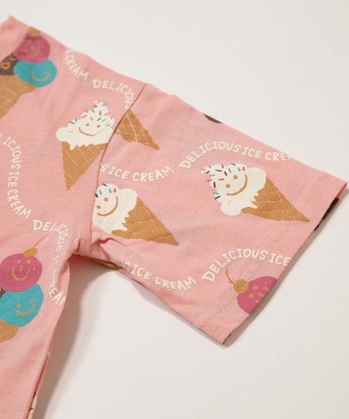 MAKE YOUR DAY（メイクユアデイ）の「デリシャスアイス総柄半袖Tシャツ■80～140cm（Tシャツ/カットソー・キッズ・ピンク/グリーン・140/130/120/110/100/90/80）」の12枚目の写真