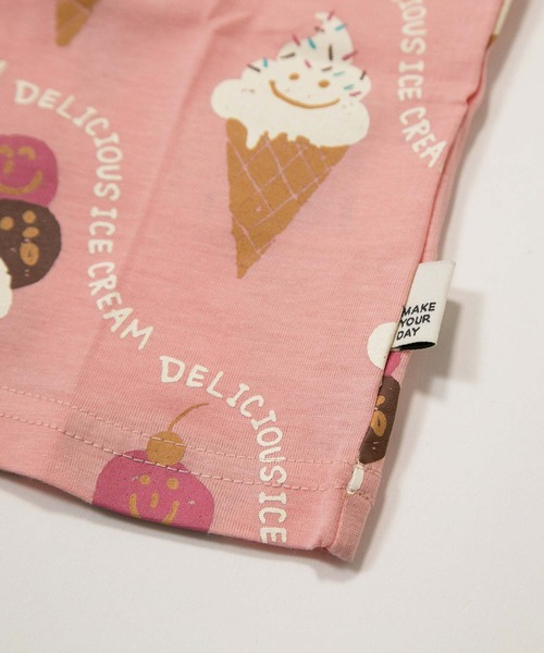 MAKE YOUR DAY（メイクユアデイ）の「デリシャスアイス総柄半袖Tシャツ■80～140cm（Tシャツ/カットソー・キッズ・ピンク/グリーン・140/130/120/110/100/90/80）」の13枚目の写真