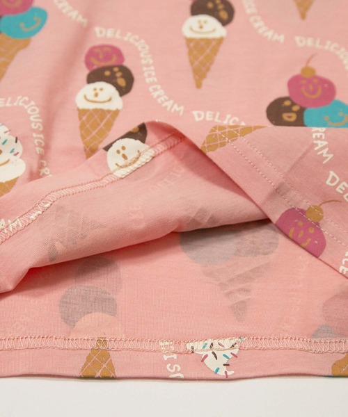MAKE YOUR DAY（メイクユアデイ）の「デリシャスアイス総柄半袖Tシャツ■80～140cm（Tシャツ/カットソー・キッズ・ピンク/グリーン・140/130/120/110/100/90/80）」の14枚目の写真