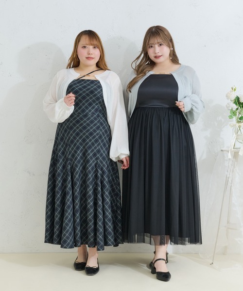 Louiosy（ルオシー）の「【Louiosy】【大きいサイズ】チャーム付きラメシアーニットボレロカーディガン（カーディガン/ボレロ・レディース・ピンク/オフホワイト/ライトブルー・3L/4L）」の19枚目の写真