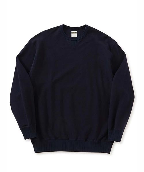 BLUE BLUE(ブルーブルー)の「オープンエンドコットンニットツイル クルーネックスウェット(スウェット・メンズ・ネイビー・L)」の1枚目の写真