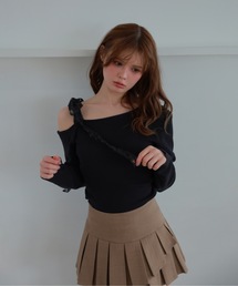 M DOLLY（エムドリー）の「lace ribbon piccola knit tops/レースリボンピッコラニットトップス（ニット/セーター）」