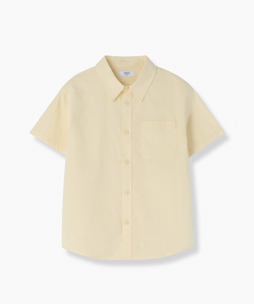 MUSINSA STANDARD KIDS（ムシンサスタンダードキッズ）の「リラックスドソフトポプリン半袖シャツ[レモン]（シャツ/ブラウス・レディース・その他・110/100/120/130/150/160/140）」の2枚目の写真