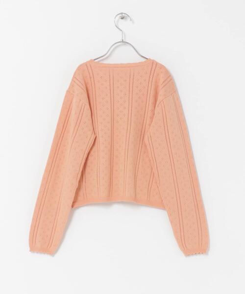 URBAN RESEARCH DOORS(アーバンリサーチドアーズ)の「『150サイズ』透かし編みカーディガン(KIDS)(ニット/セーター・キッズ・ピンク系その他/アイボリー・150)」の6枚目の写真