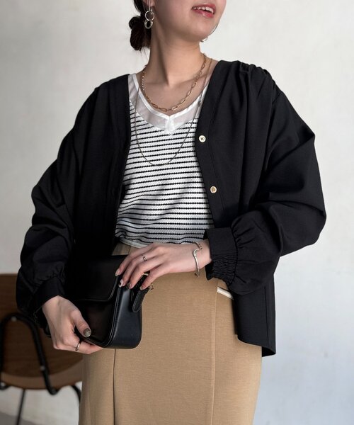 Chez toi（シェトワ）の「着流しシャツカーディガン（シャツ/ブラウス・レディース・イエロー/ホワイト/ブラック・FREE）」の17枚目の写真