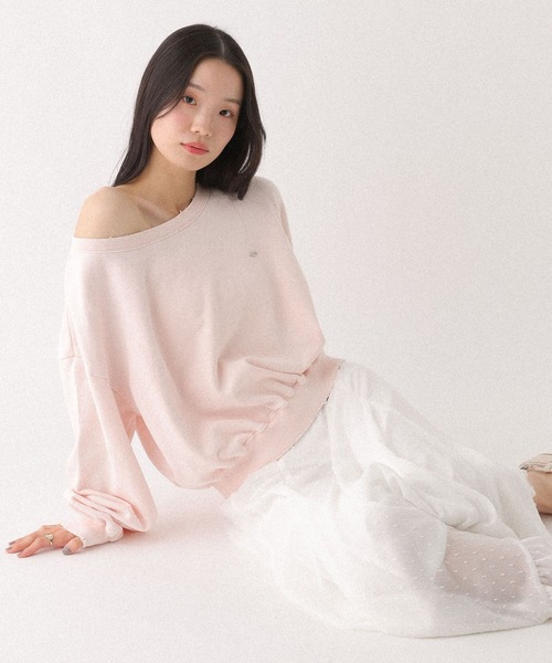 Heather（ヘザー）の「【UVカットなのに、ちゃんとあざとい。】UVダメージ裏毛スウェット　656720（スウェット・レディース・ピンク/グレー系その他/スミクロ・FREE）」の14枚目の写真