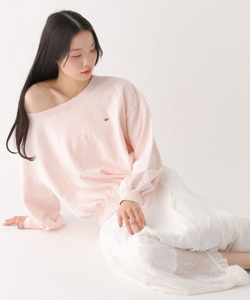 Heather（ヘザー）の「【UVカットなのに、ちゃんとあざとい。】UVダメージ裏毛スウェット　656720（スウェット・レディース・ピンク/グレー系その他/スミクロ・FREE）」の15枚目の写真