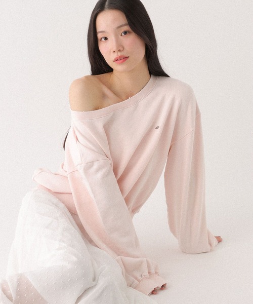 Heather（ヘザー）の「【UVカットなのに、ちゃんとあざとい。】UVダメージ裏毛スウェット　656720（スウェット・レディース・ピンク/グレー系その他/スミクロ・FREE）」の17枚目の写真