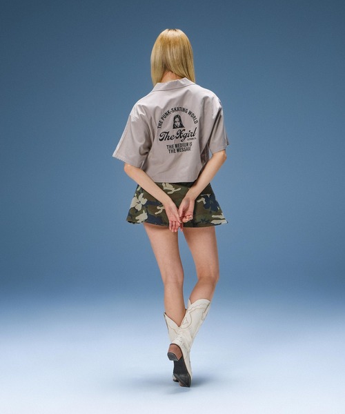 X-girl(エックスガール)の「HIBISCUS CAMOUFLAGE SWEAT SKIRT(スカート・レディース・グレー/カモフラージュ・S/M)」の17枚目の写真