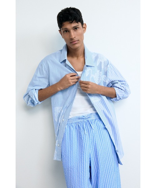 Desigual(デシグアル)の「縦ストライプ コットン リラックス ロングパンツ(デニムパンツ・メンズ・ブルー・M/XL/L/S)」の4枚目の写真