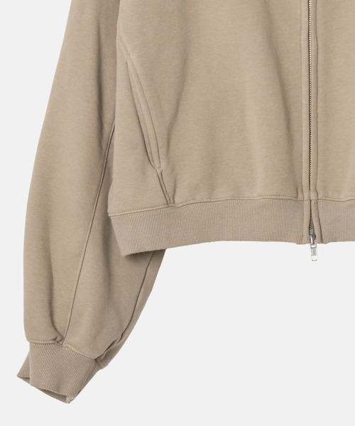 プロフ必読☆mii　Hoodie Slimカットトップス ヘザーベージュ クロップドフーディー / Cropped Hoodie 【公式通販】