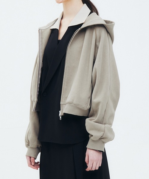 LE CIEL BLEU(ルシェルブルー)の「クロップドフーディー / Cropped Hoodie(パーカー・レディース・グレー/ブラック/アイボリー/ピンク・36)」の10枚目の写真