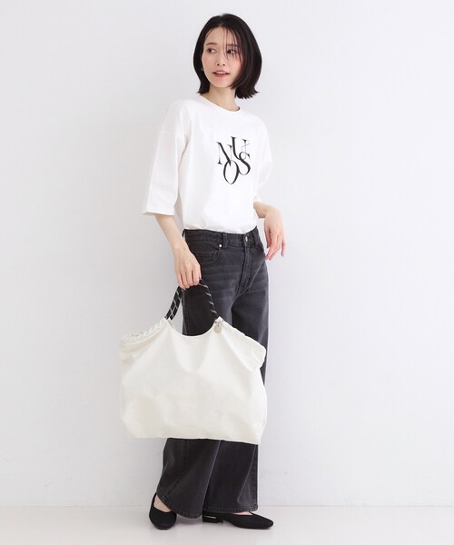 OPAQUE.CLIP（オペークドットクリップ）の「ロープハンドルBIGトートバッグ（トートバッグ・レディース・オフホワイト/ブラック/ブラウン系その他・00）」の5枚目の写真