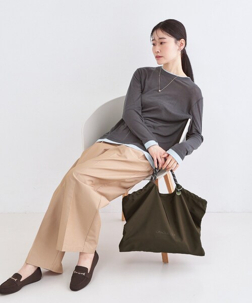 OPAQUE.CLIP（オペークドットクリップ）の「ロープハンドルBIGトートバッグ（トートバッグ・レディース・オフホワイト/ブラック/ブラウン系その他・00）」の9枚目の写真