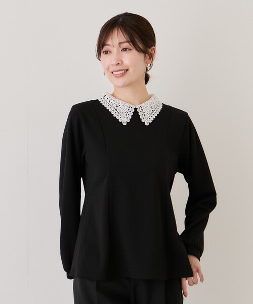 Jayro(ジャイロ)の「衿レースプルオーバー(その他トップス・レディース・ブラック/ベージュ/ホワイト系その他・M)」の4枚目の写真