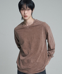 ピグメントロングスリーブTシャツブラウン