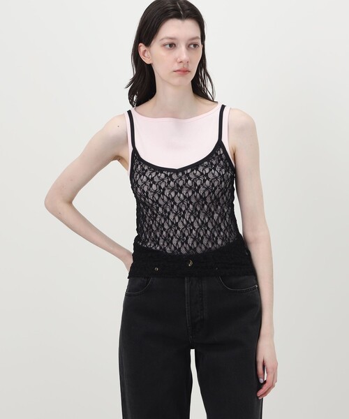 SIMONE WILD(シモーネワイルド)の「SIMONE WILD Slip Top Lace レーストップ(キャミソール・レディース・ホワイト系その他/ブラック系その他・S)」の4枚目の写真