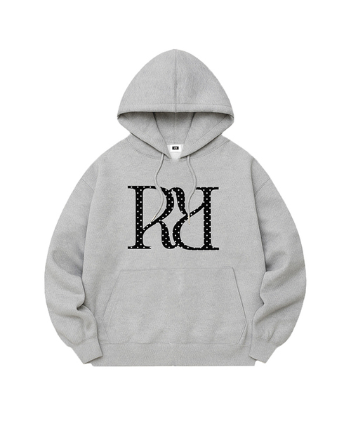 RANDOMOFF(ランダムオフ)の「R:SIGNET DOT OVER FIT HOODIE (3color)(パーカー・レディース・ホワイト/チャコールグレー/ブラック・LARGE/MEDIUM/X-LARGE/SMALL)」の3枚目の写真