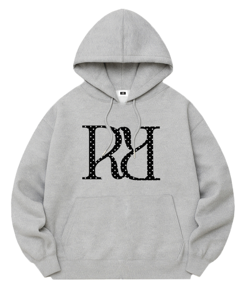 RANDOMOFF(ランダムオフ)の「R:SIGNET DOT OVER FIT HOODIE (3color)(パーカー・レディース・ホワイト/チャコールグレー/ブラック・LARGE/MEDIUM/X-LARGE/SMALL)」の6枚目の写真