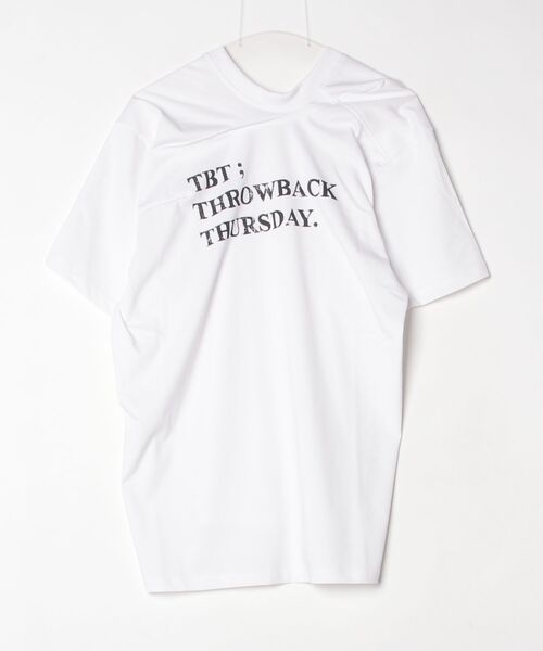 LCDC TM(エルシーディーシーティーエム)の「DRAPED LETTERING PRINT T-SHIRT(Tシャツ/カットソー・レディース・White/Navy・ONE SIZE)」の13枚目の写真
