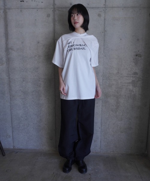 LCDC TM(エルシーディーシーティーエム)の「DRAPED LETTERING PRINT T-SHIRT(Tシャツ/カットソー・レディース・White/Navy・ONE SIZE)」の11枚目の写真